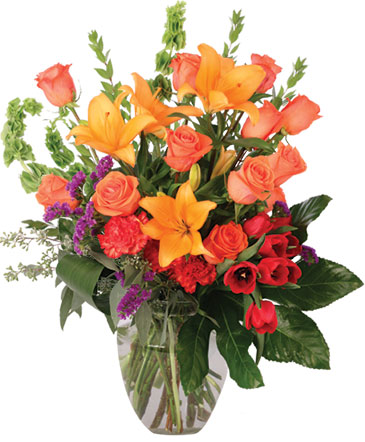 Coral Extravagance Flower Arrangement in Hillsboro, OR | FLOWERS BY BURKHARDT'S