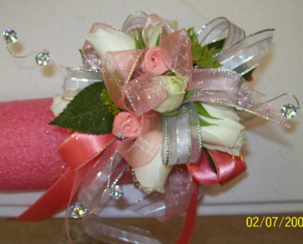 Coral Lights Prom Corsage