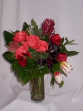 Coral Parrot - Prince George BC Get Well Flowers: Mixed Arrangements of Roses and Flowers: AMAPOLA BLOSSOMS FLOWERS