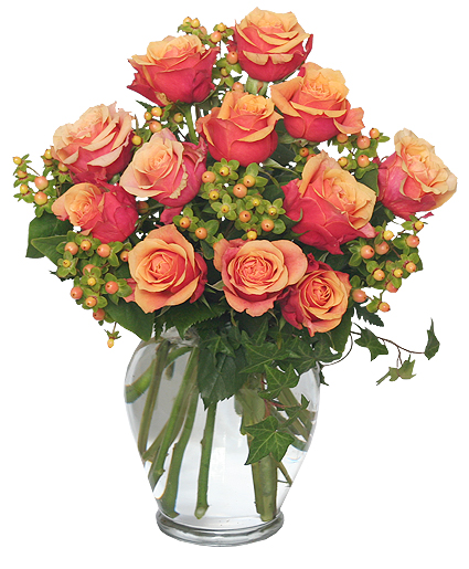 Coral Sunset Bouquet of Roses in Ruston LA Ruston Florist and