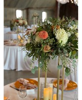 Coral-Toffee Stand Centerpiece