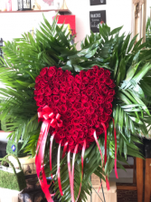 Heart with Palm Leafs  Standing Spray 