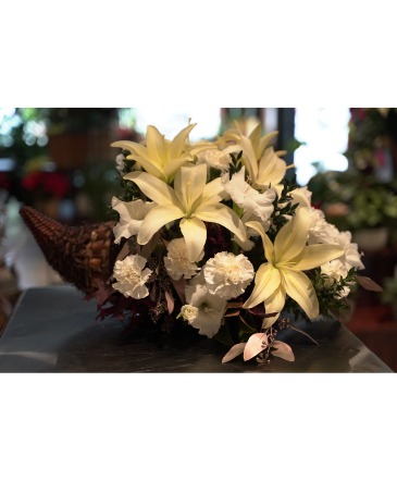 Cornucopia  All White Flowers  in South Milwaukee, WI | PARKWAY FLORAL INC.