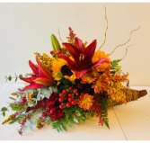 CORNUCOPIA CENTERPIECE FLORAL ARRANGEMENT CENTERPIECE