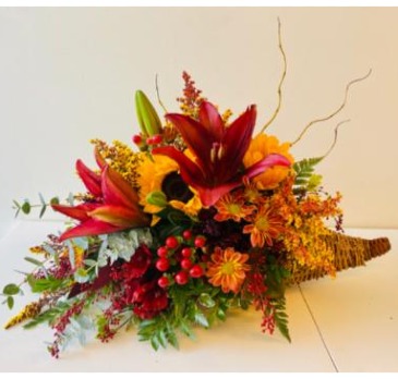 CORNUCOPIA CENTERPIECE FLORAL ARRANGEMENT CENTERPIECE in Rosenberg, TX | BOKAY FLORIST