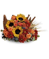 cornucopia flowers arranegment fall bouquet