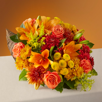 Cornucopia of Fall Florals Arrangement