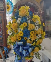 Corona azul y amarilla 