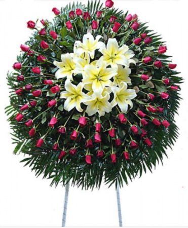 Corona para funeral Rosas