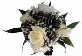 3 white Roses 2white carns Wrist Corsage