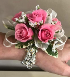 hot pink corsage