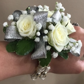 White Spray Rose Corsage