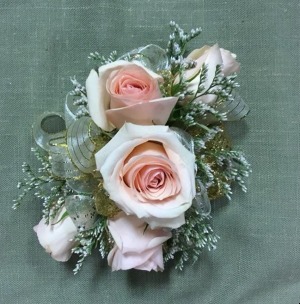 Corsage Pink, White, & Gold