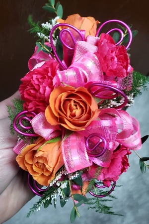 Corsage Hot Pink & Orange