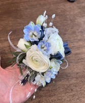 Corsage in blues Wrist corsage 