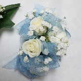 Corsage White and Lite Blue