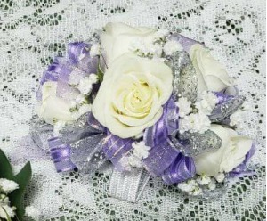 Corsage White, Lavender, & Silver