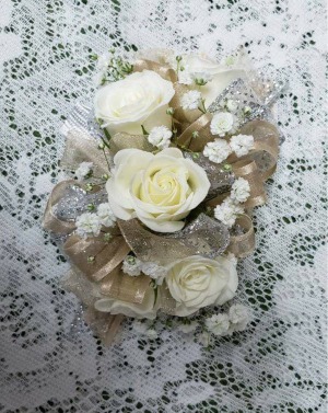 Corsage White, Nude, & Silver