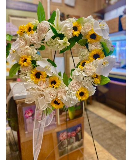 Cotton Expression Sunflower Heart Heart shaped wreath
