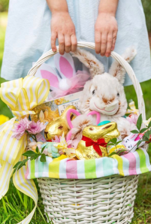 Custom Cottontail Basket Gift Basket