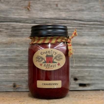 Country Affair 16oz Jar Candle  Cranberry (Berry Red)