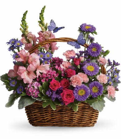 Country Basket Blooms All-Around Floral Arrangement