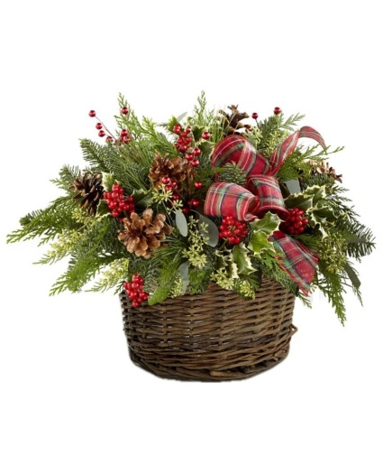 Country Christmas Basket Christmas  Greenery Design