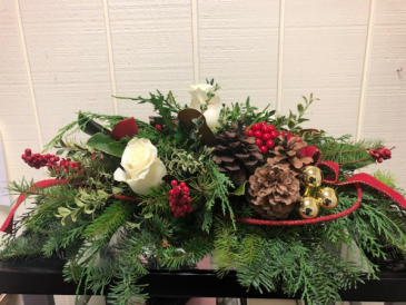 Country Christmas Centerpiece in Fairfield, CT | Blossoms at Dailey's Flower Shop Country Christmas Centerpiece in Fairfield, CT | Blossoms at Dailey's Flower Shop