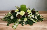 Country Green Pillar Candle Centerpiece 