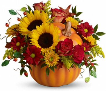 Country Pumpkin Hand-glazed ceramic pot