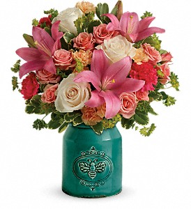 Country Skies Bouquet Fresh Arrangement-Stoneware Crock