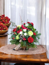 Country Style Christmas Barrell Floral