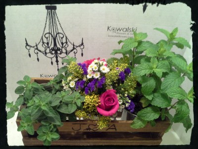Country Wooden Crate Reception Centerpiece