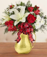 Countryside Winter Golden pitcher arrangement