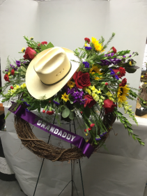 Cowboy Hat Wreath Standing Wreath