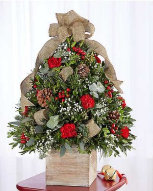 Cozy Cabin Holiday Flower Tree 174652 in Orlando, FL | Artistic East Orlando Florist Cozy Cabin Holiday Flower Tree 174652 in Orlando, FL | Artistic East Orlando Florist