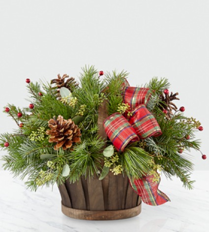 Cozy Christmas Basket arrangement  