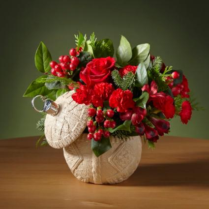 Cozy Christmas Limited Edition Sweater Onrament Floral Arrangement
