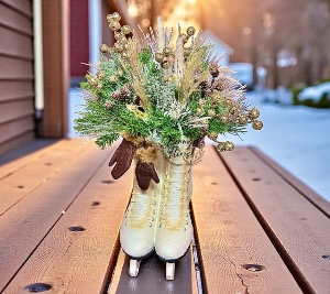 Cozy Winter Skates Artificial arrangement