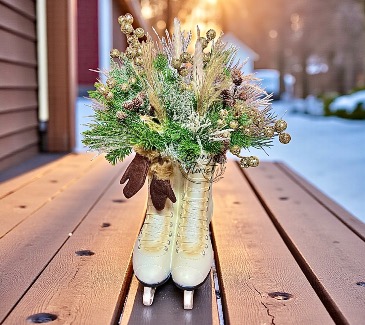 Cozy Winter Skates Artificial arrangement in Chehalis, WA | BENNY'S FLORIST & GREENHOUSE