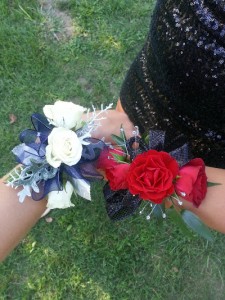CR-7 White Spray Roses with Silver Trim Corsage-Wrist