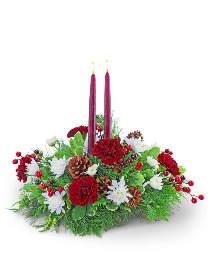 Cranberry Christmas Centerpiece Flower Arrangement