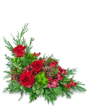 Cranberry Rose Centerpiece Flower Arrangement