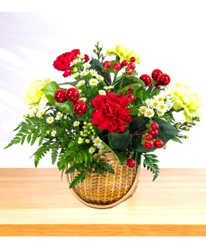 Cranberry Spark  Basket Arrangement