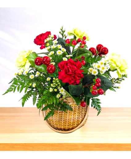 Cranberry Spark  Basket Arrangement