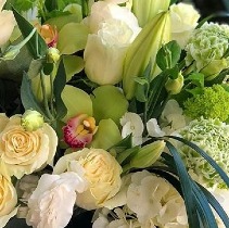 Creams Whites and Greens  Custom Vase Arrangement 