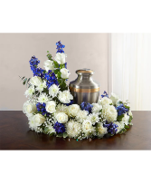 Cremation Blue and white Cremation and memorial