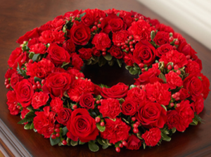 Cremation Wreath - All Red Memorial Flowers in Croton On Hudson, NY | Cooke's Little Shoppe Of Flowers Cremation Wreath - All Red Memorial Flowers in Croton On Hudson, NY | Cooke's Little Shoppe Of Flowers