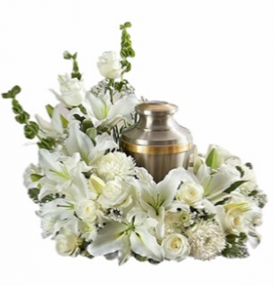 Cremation Wreath - All White Memorial