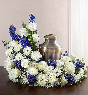 Cremation Wreath - Blue And White™ 